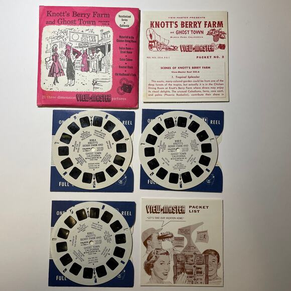 KNOTTS BERRY FARM and GHOST TOWN Packet No. 2 3d View-Master 3 Reel Packet 1956 - Picture 2 of 9